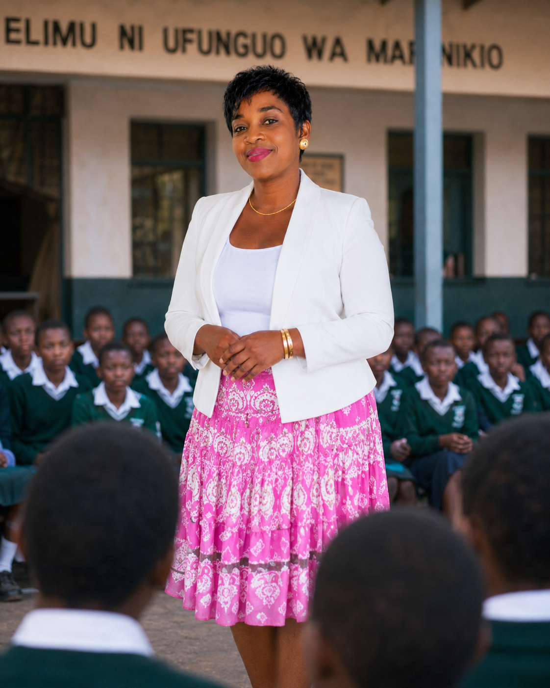 Teacher using Mwalimu Connect learning content